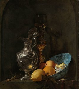 Still Life with a Silver Jug and a Porcelain Bowl