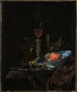 Wineglass and a Bowl of Fruit by Willem Kalf