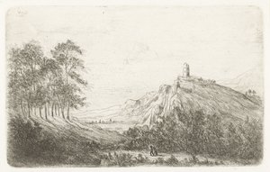 Mountain Landscape with Castle on Hilltop by Willem Matthias Jan van Dielen