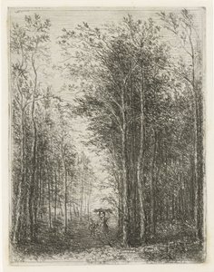 Forest Landscape with Wood Gatherers by Willem Matthias Jan van Dielen
