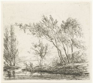 Landscape with Trees by Water by Willem Matthias Jan van Dielen