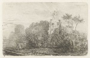Landscape with Ruin and Two Figures by Willem Matthias Jan van Dielen