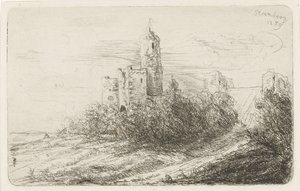 Ruins of Castle at Stromberg by Willem Matthias Jan van Dielen