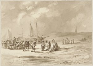 Beach with Fishermen