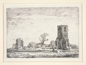 Ruins of a Church (Chapel of Eykenduynen near The Hague), Plate 10 from The Set of the Landscapes by Willem Pietersz. Buytewech