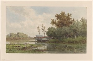 Landscape with Water and Ducks