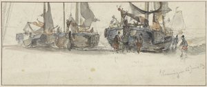 Fishing Boats on the Beach of Scheveningen