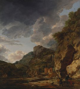 Mountain Landscape with River and Wagon, Third Quarter of 17th Century