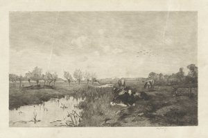 Polder Landscape with Cows by Willem Steelink (II)