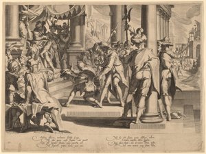 Allegory of Justice by Willem Swanenburgh, after Joachim Anthonisz Wtewael