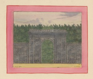 Rectangular Lattice Arbor with a Gate for a Hedge in the Gardens of Versailles