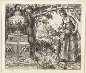 Hagar gives Ishmael a drink (History of Hagar and Ishmael) by Willem Thibaut