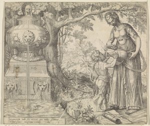 Hagar Gives Water to Ishmael (History of Hagar and Ishmael) by Willem Thibaut