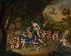Armida Binding the Sleeping Rinaldo with Flowers by Willem Van Mieris