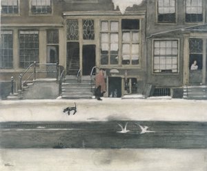The Kromboomsloot in Amsterdam by Willem Witsen (signed by artist)