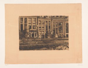 View of Oude Waal in Amsterdam (Oude Waal with the Laundry Facility of the Veltkamp Sisters)