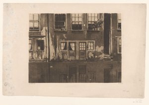 Houses on the Oudezijds Achterburgwal in Amsterdam by Willem Witsen (signed by artist)