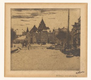 Nieuwmarkt in Amsterdam by Willem Witsen (signed by artist)