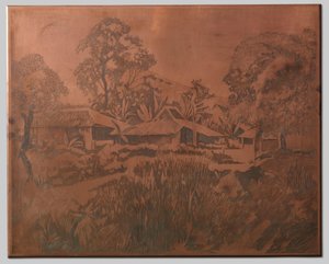 Buitenzorg, Kampong Houses, Salak and Cedeh on the Right in the Background by Willem Arnoldus Witsen