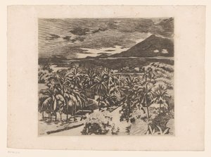 View of a Landscape with Coconut Trees in Buitenzorg by Willem Arnoldus Witsen