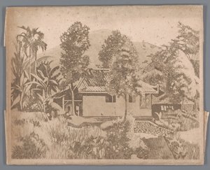 House with the Salak Volcano in the Background, Buitenzorg by Willem Arnoldus Witsen