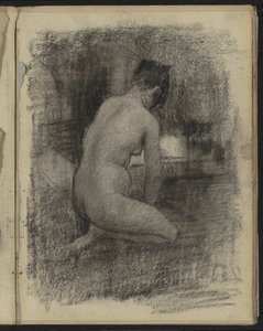 Kneeling Female Nude in an Interior