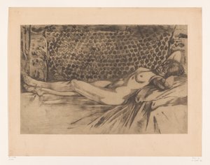 Nude Young Woman Lying on a Couch by Willem Arnoldus Witsen