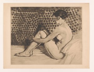 Nude Young Woman with Her Arms Around Her Knees by Willem Arnoldus Witsen