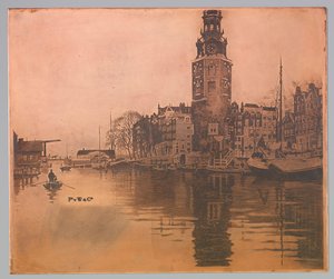Old Schans with Montelbaanstoren and Rowboat by Willem Arnoldus Witsen