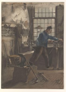 Blacksmith in His Forge by Willem Arnoldus Witsen