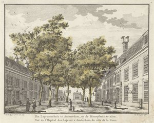 View of the Courtyard of the Leprosy House in Amsterdam by Willem Writs