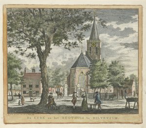 Church and Courthouse in Hilversum in 1762 (before the Fire of 1766) by Willem Writs