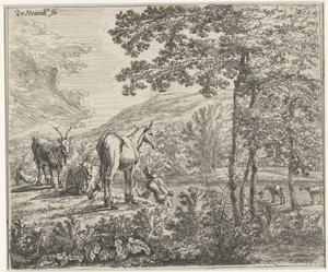 Landscape with a Mule and Goats