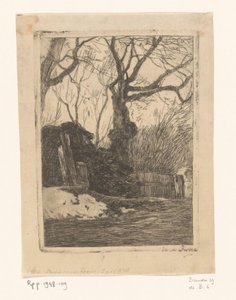 Trees and Bundles of Branches by a Fence by Willem de Zwart (signed by artist)
