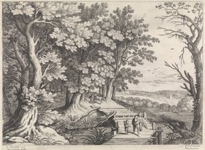 Landscape with Abraham and Isaac by Willem van Nieulandt (II)