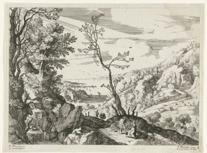 Landscape with Judah and Tamar (Italian Landscapes) by Willem van Nieulandt (II)