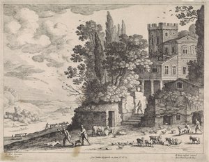Landscape with a House, Figures and Cattle