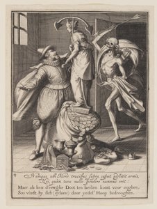 Death with an Arrow About to Strike Man Down, from Allegory of the Misuse of Worldly Property