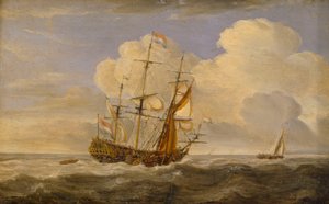 A Dutch Flagship Before the Wind by Willem van de II (follower of) Velde