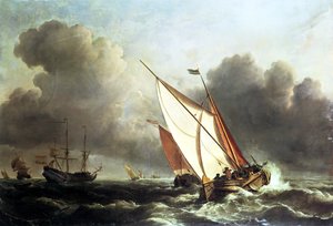 Dutch Shipping Offshore in a Rising Gale