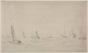 Shipping on a Rough Sea by Willem van de Velde