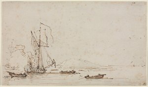 Yacht Receiving Salute by Willem van de Velde