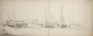 Pinks and Weyshuits Hauled Ashore by Willem van de Velde the Younger