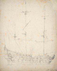Portrait of a Dutch Two-Decker, c.1655 by Willem van de Velde the Younger