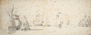 A states yacht and Dutch ships at anchor, c.1664