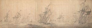 Dutch fleet beating up the coast off the North Frisian Islands 9 / 19 October 1658