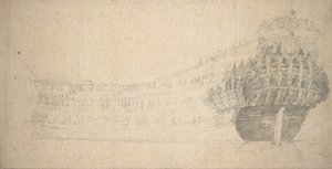 Portrait of a French two-decker. Built in Holland 1666-67 by Willem van de the Elder Velde