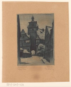 View of the Weisserturm in Rothenburg ob der Tauber (Rothenburg o. T. Weisserturm) by Willi Foerster (signed by artist)
