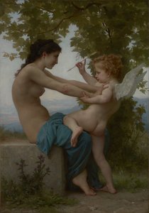 A Young Girl Defending Herself against Eros, c.1880 by William Adolphe Bouguereau
