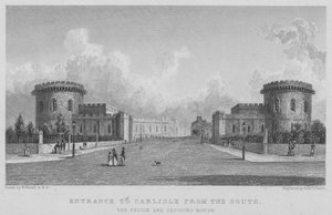 Entrance to Carlisle from the South, the Prison and Sessions House by William (after) Westall